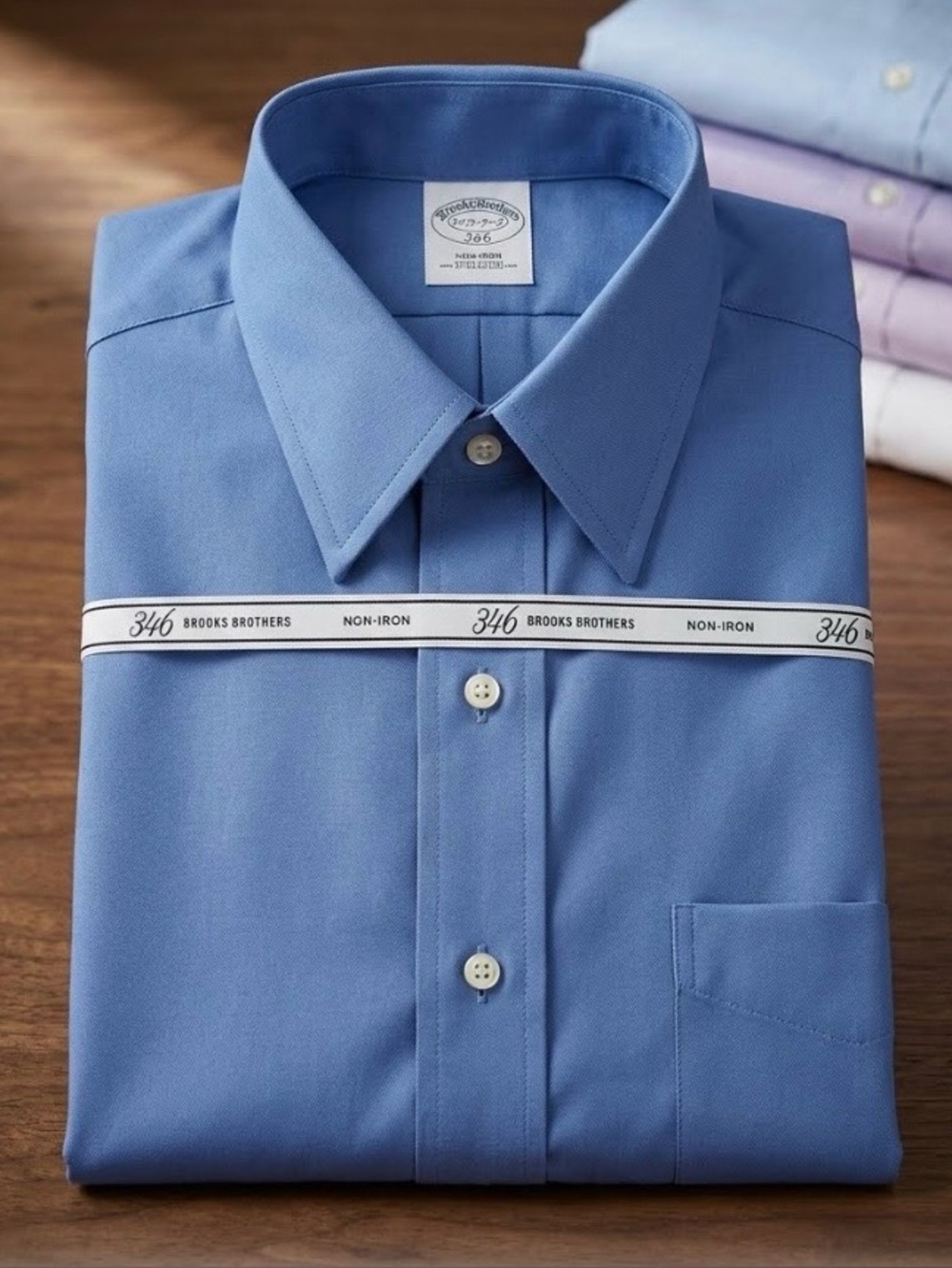 NWT Brooks Brothers “346” Non-Iron Blue Men’s Dress Shirt Neck Size 17.5 32/33